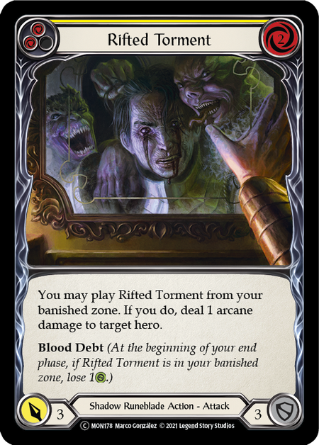 Flesh and Blood - Rifted Torment (Yellow) Rainbow Foil - Monarch Unlimited