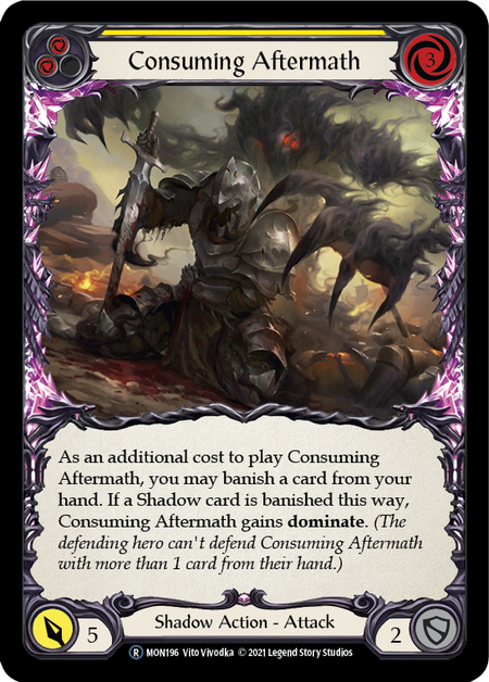 Flesh and Blood - Consuming Aftermath (Yellow) Rainbow Foil - Monarch Unlimited