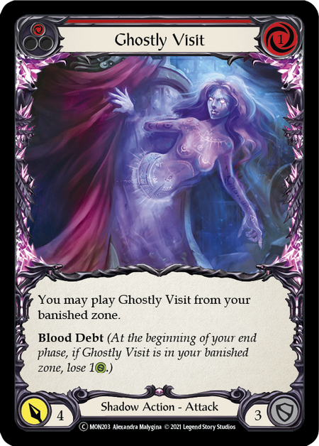 Flesh and Blood - Ghostly Visit (Red) Rainbow Foil - Monarch Unlimited