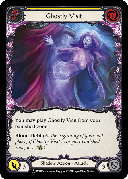 Flesh and Blood - Ghostly Visit (Yellow) Rainbow Foil - Monarch Unlimited