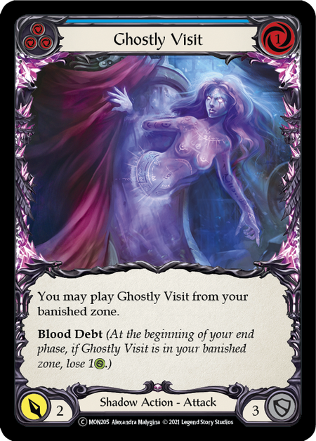 Flesh and Blood - Ghostly Visit (Blue) Rainbow Foil - Monarch Unlimited