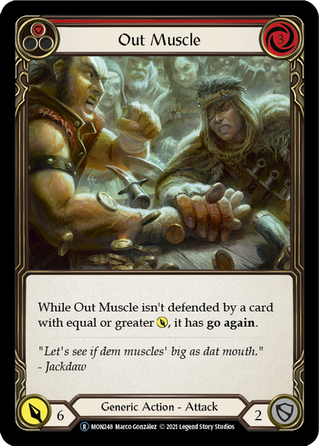 Flesh and Blood - Out Muscle (Red) Rainbow Foil - Monarch Unlimited