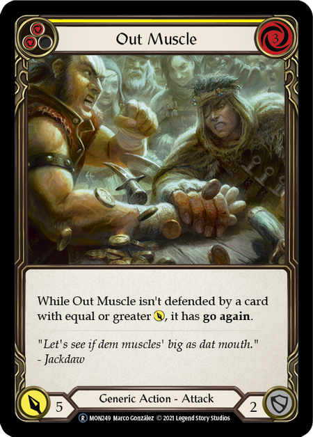 Flesh and Blood - Out Muscle (Yellow) Rainbow Foil - Monarch Unlimited