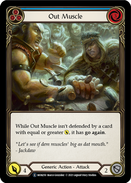 Flesh and Blood - Out Muscle (Blue) Rainbow Foil - Monarch Unlimited