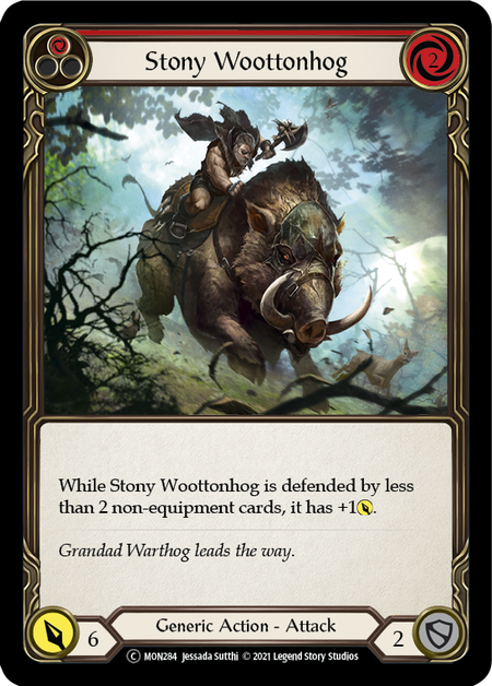 Flesh and Blood - Stony Woottonhog (Red) Rainbow Foil - Monarch Unlimited