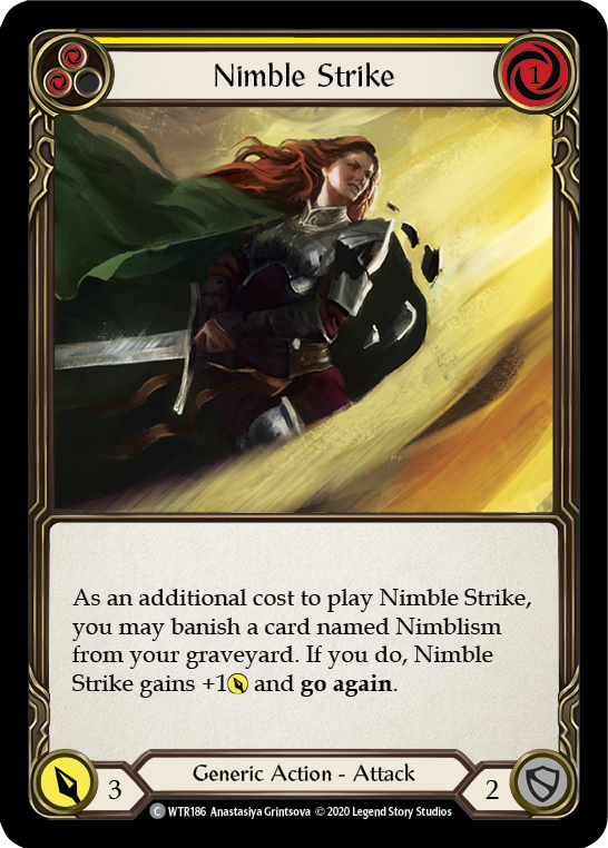 Flesh and Blood - Nimble Strike (Yellow) Rainbow Foil - Welcome to Rathe Unlimited