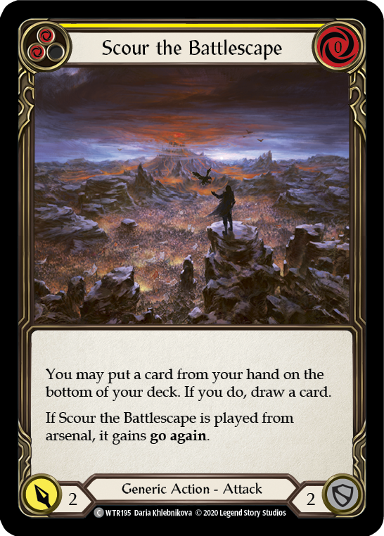 Flesh and Blood - Scour the Battlescape (Yellow) Rainbow Foil - Welcome to Rathe Unlimited