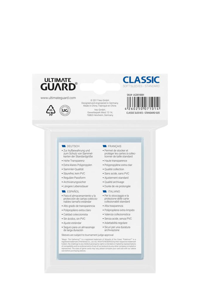 Ultimate Guard - 100 Classic Soft Sleeves Standardgrösse
