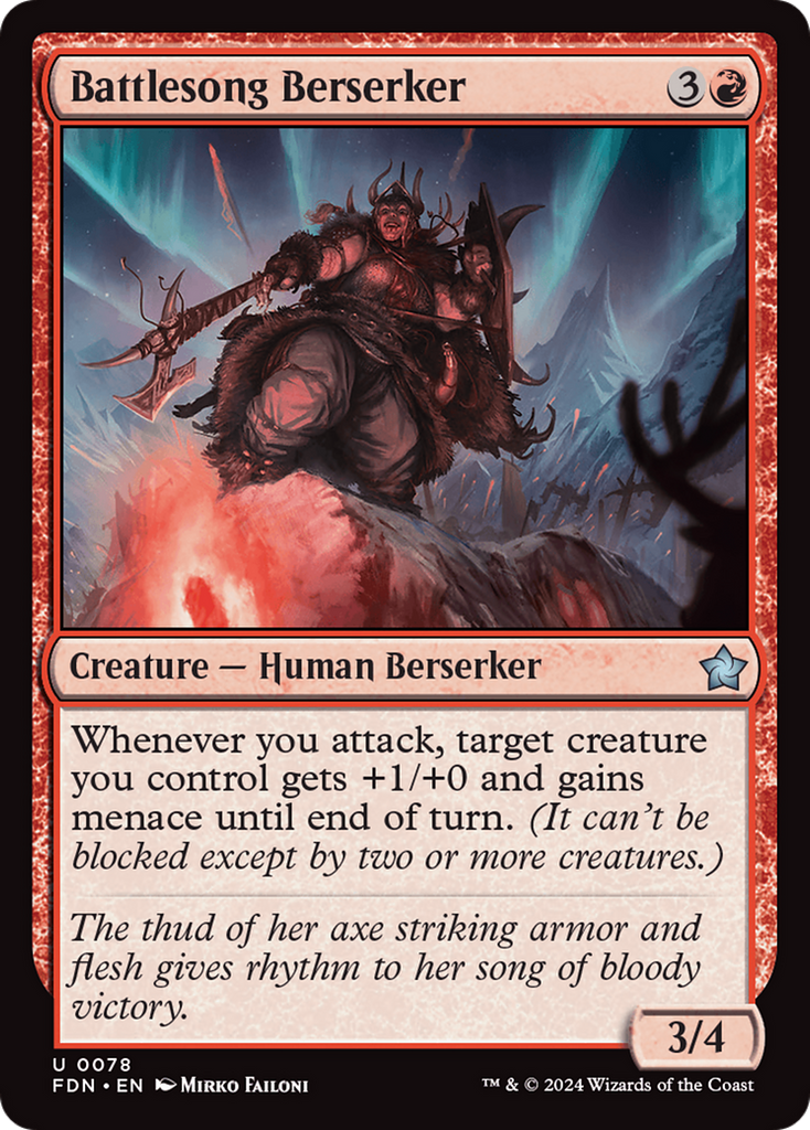 Magic: The Gathering - Battlesong Berserker Foil - Foundations