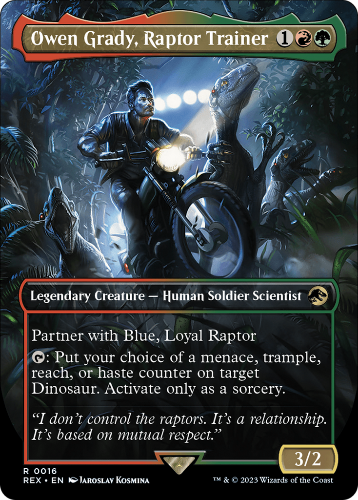 Magic: The Gathering - Owen Grady, Raptor Trainer Foil - Jurassic World Collection