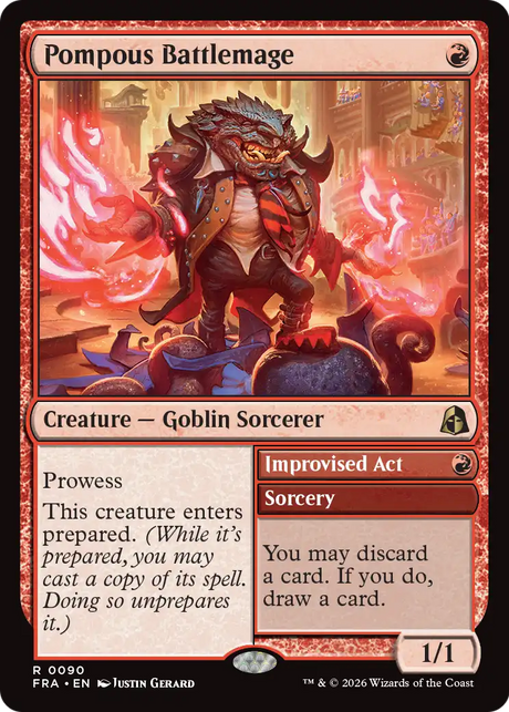 Magic: The Gathering - Pompous Battlemage // Improvised Act Foil - Reality Fracture