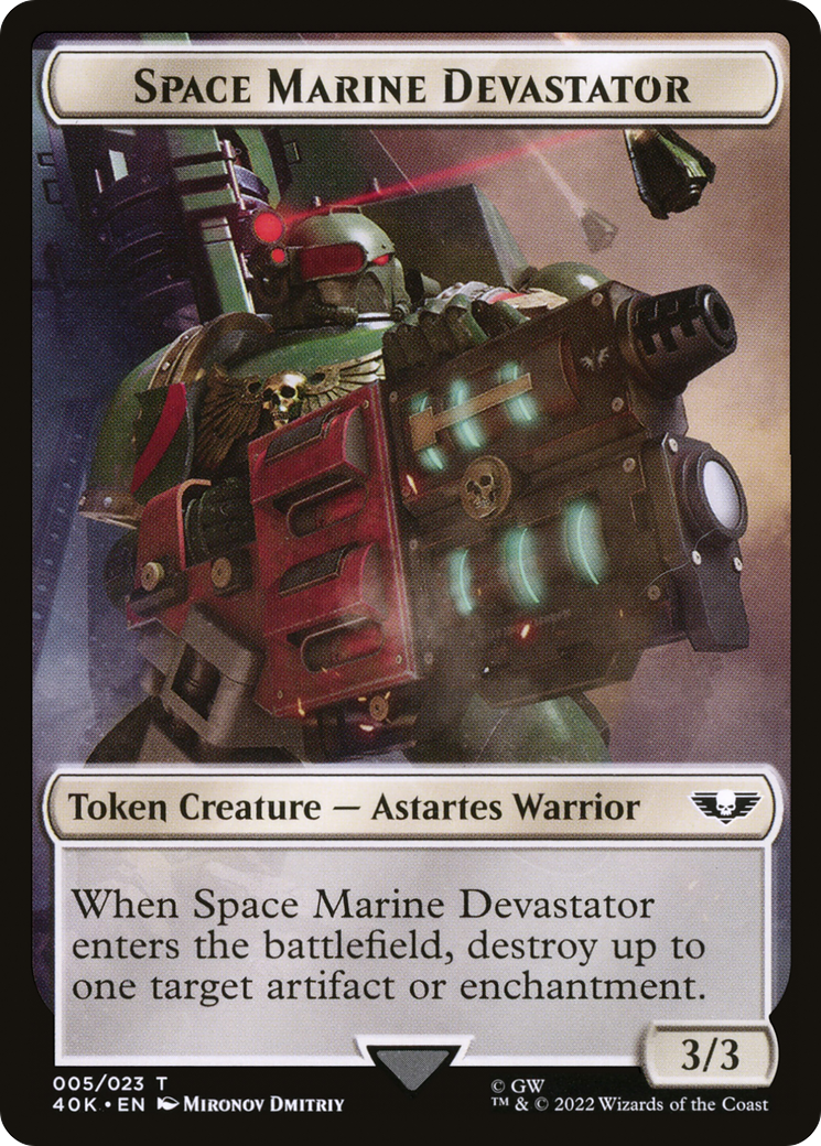 Magic: The Gathering - Space Marine Devastator Token - Warhammer 40000 Tokens