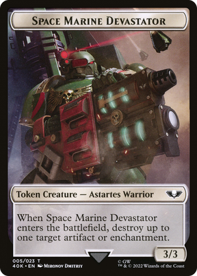 Magic: The Gathering - Space Marine Devastator Token - Warhammer 40000 Tokens