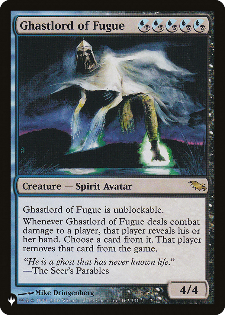 Magic: The Gathering - Ghastlord of Fugue - The List