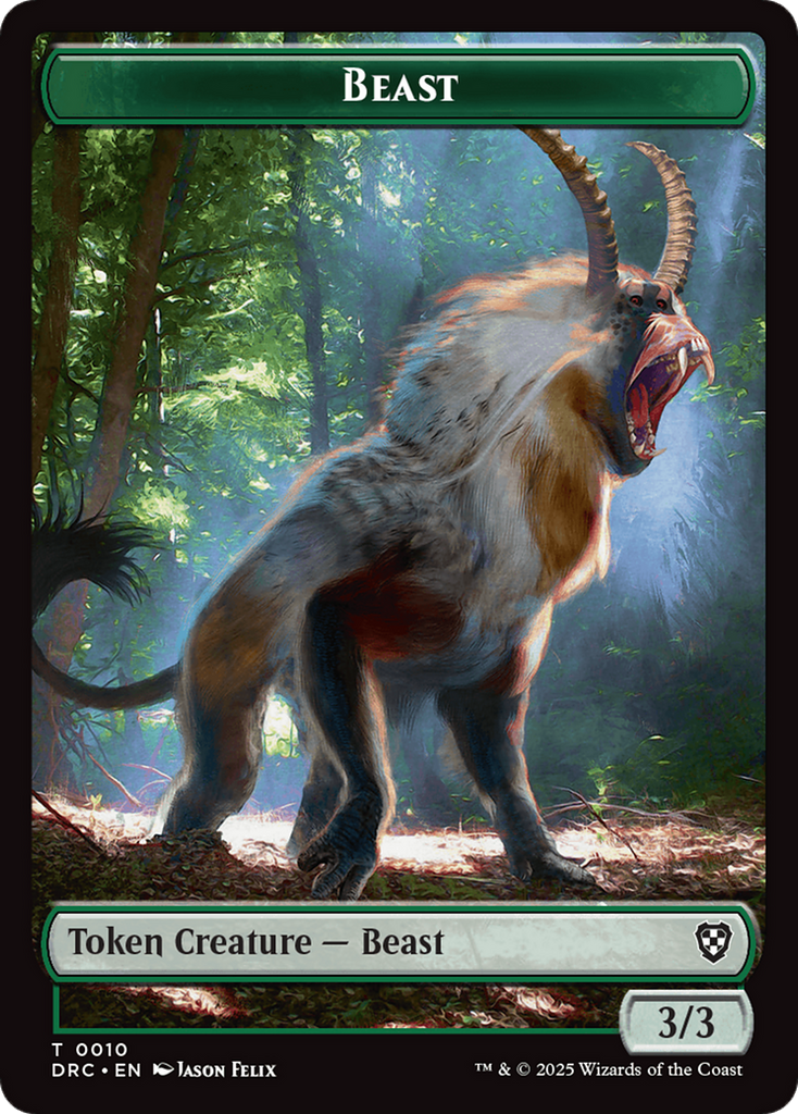 Magic: The Gathering - Beast Token - Aetherdrift Commander Tokens