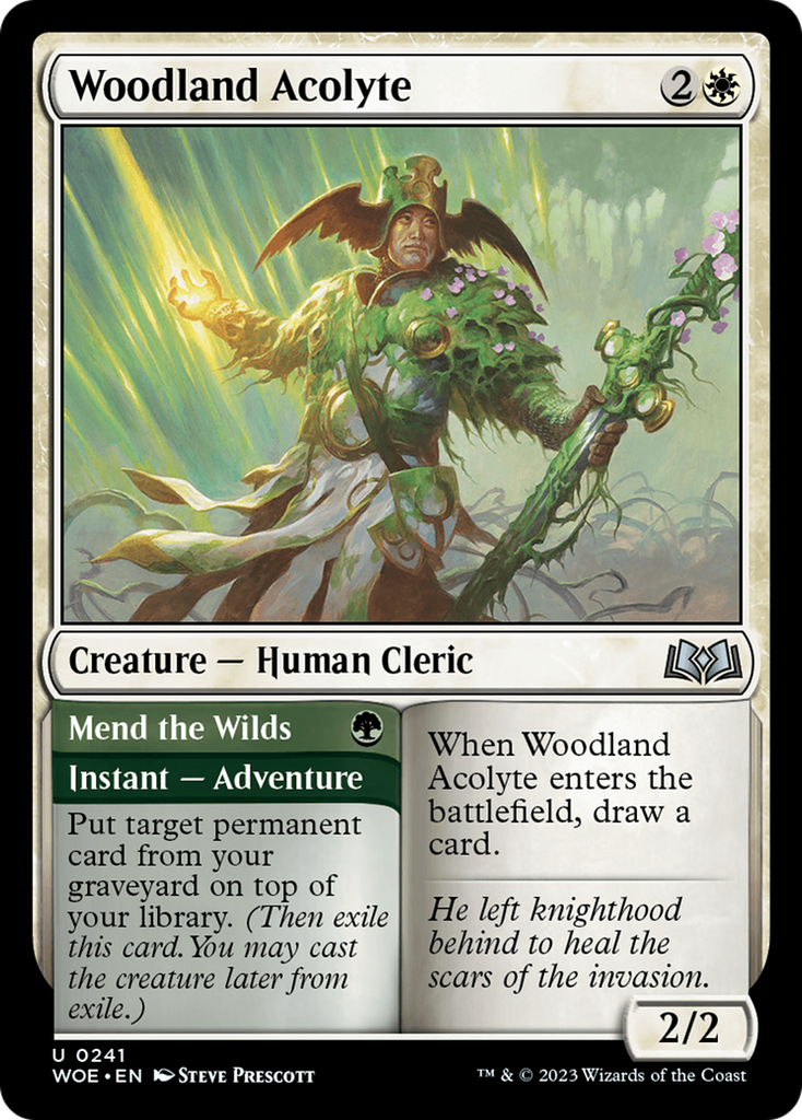 Magic: The Gathering - Woodland Acolyte // Mend the Wilds - Wilds of Eldraine