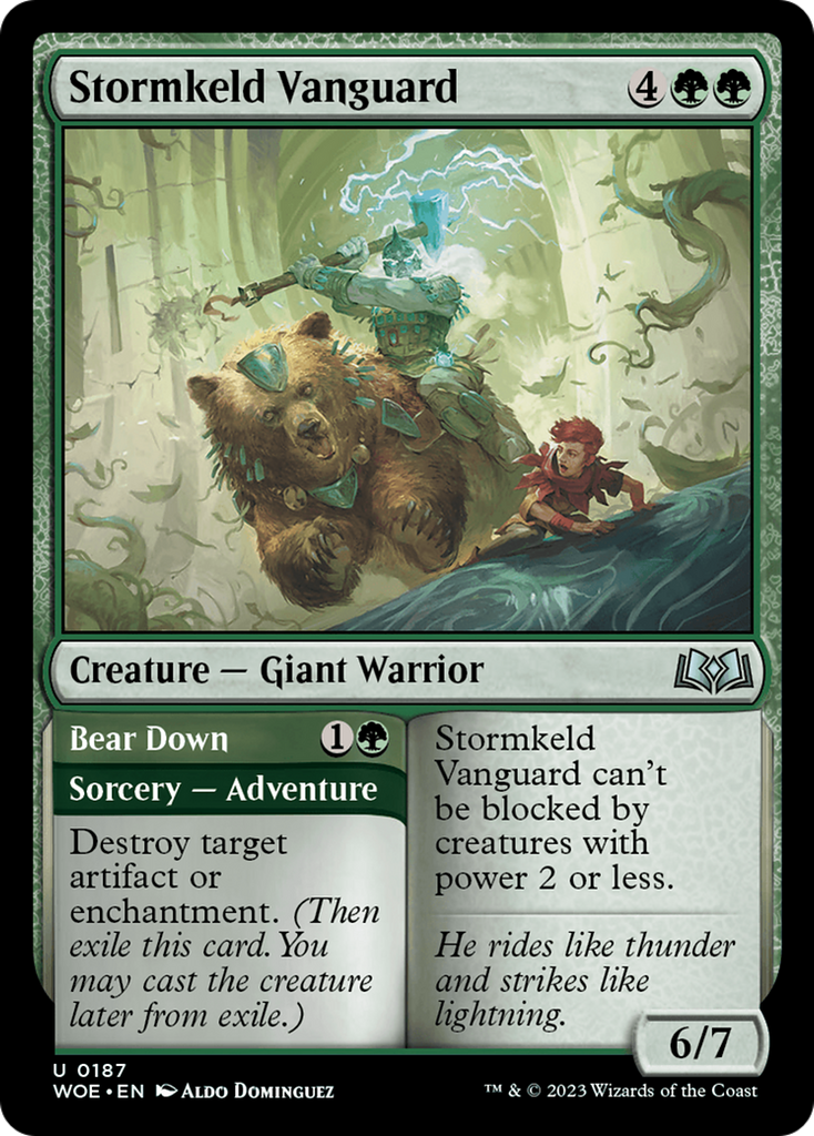 Magic: The Gathering - Stormkeld Vanguard // Bear Down Foil - Wilds of Eldraine