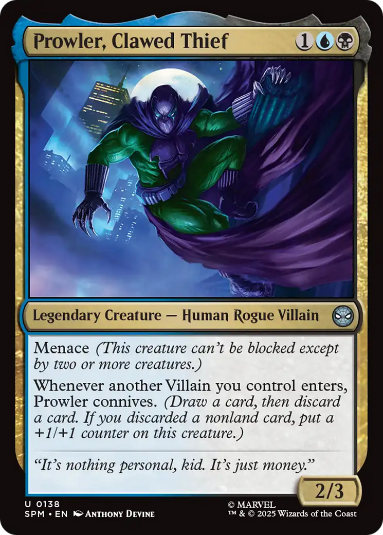 Magic: The Gathering - Prowler, Clawed Thief Foil - Marvel's Spider-Man