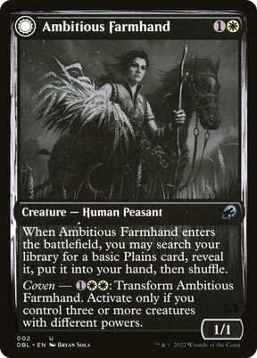 Magic: The Gathering - Ambitious Farmhand // Seasoned Cathar Foil - Innistrad: Double Feature