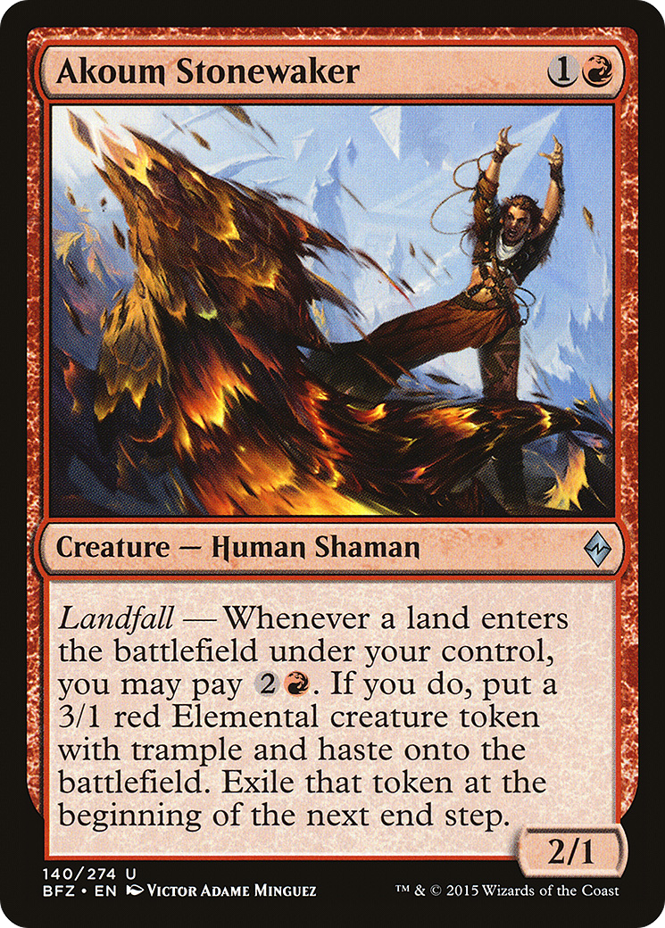 Magic: The Gathering - Akoum Stonewaker Foil - Battle for Zendikar