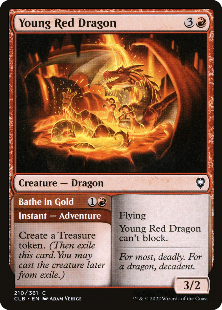 Magic: The Gathering - Young Red Dragon // Bathe in Gold - Commander Legends: Battle for Baldur's Gate