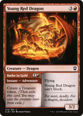 Magic: The Gathering - Young Red Dragon // Bathe in Gold - Commander Legends: Battle for Baldur's Gate