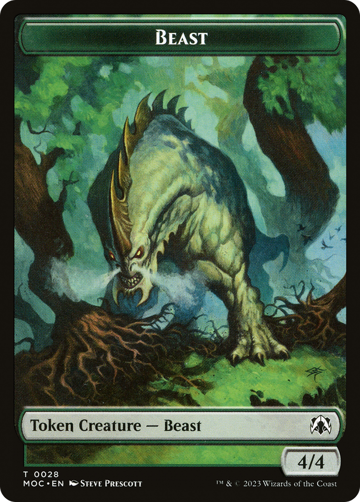 Magic: The Gathering - Beast Token - March of the Machine Commander Tokens