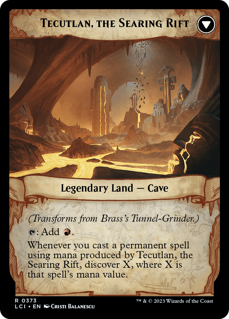 Magic: The Gathering - Brass's Tunnel-Grinder // Tecutlan, the Searing Rift Foil - The Lost Caverns of Ixalan