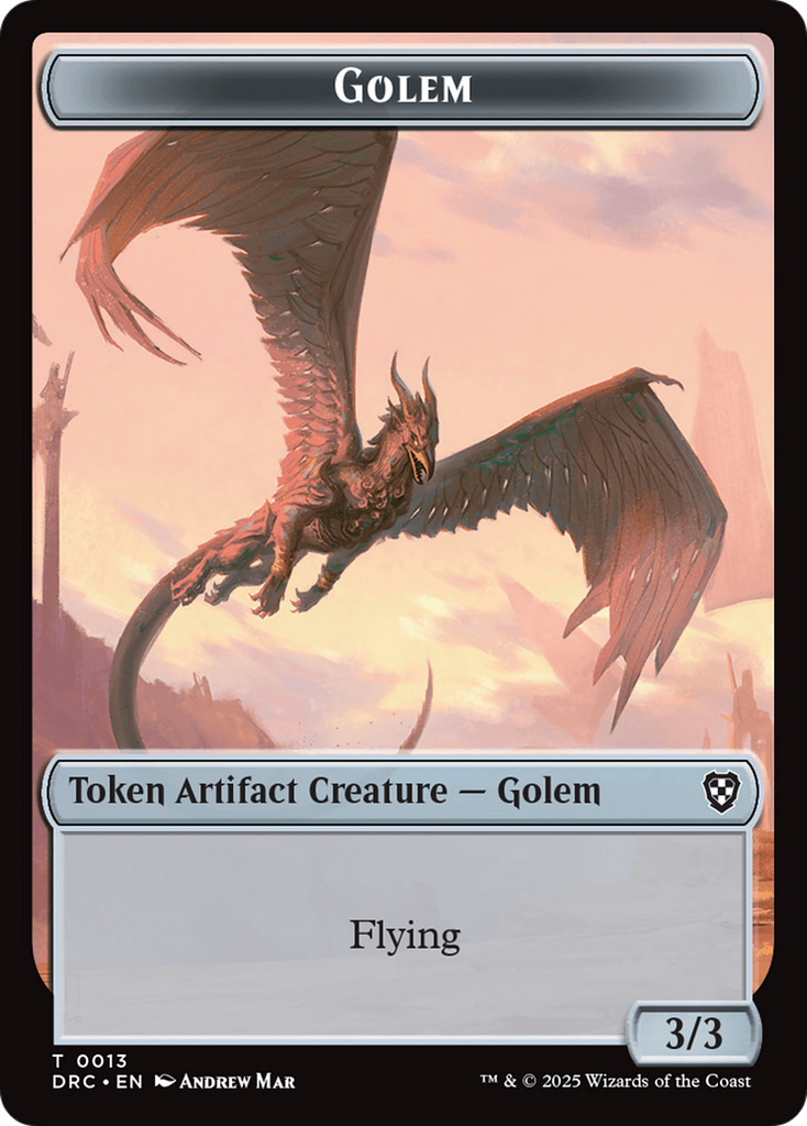 Magic: The Gathering - Golem Token - Aetherdrift Commander Tokens