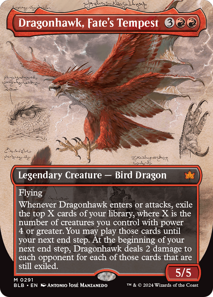 Magic: The Gathering - Dragonhawk, Fate's Tempest Foil - Bloomburrow
