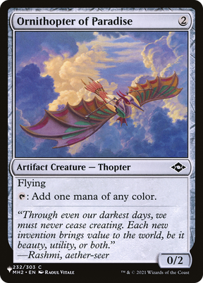 Magic: The Gathering - Ornithopter of Paradise - The List