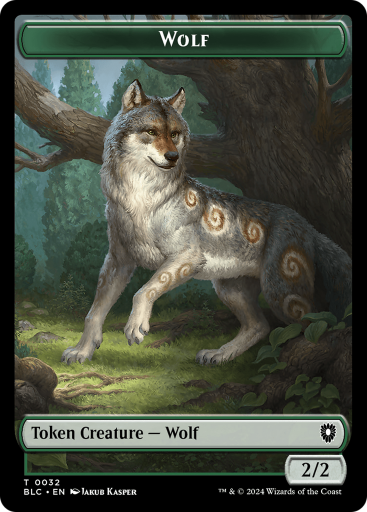 Magic: The Gathering - Wolf Token - Bloomburrow Commander Tokens