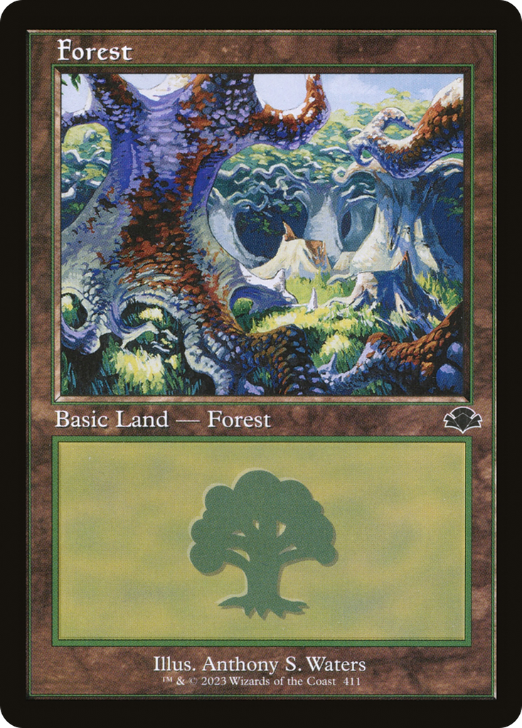 Magic: The Gathering - Forest #411 Foil - Dominaria Remastered