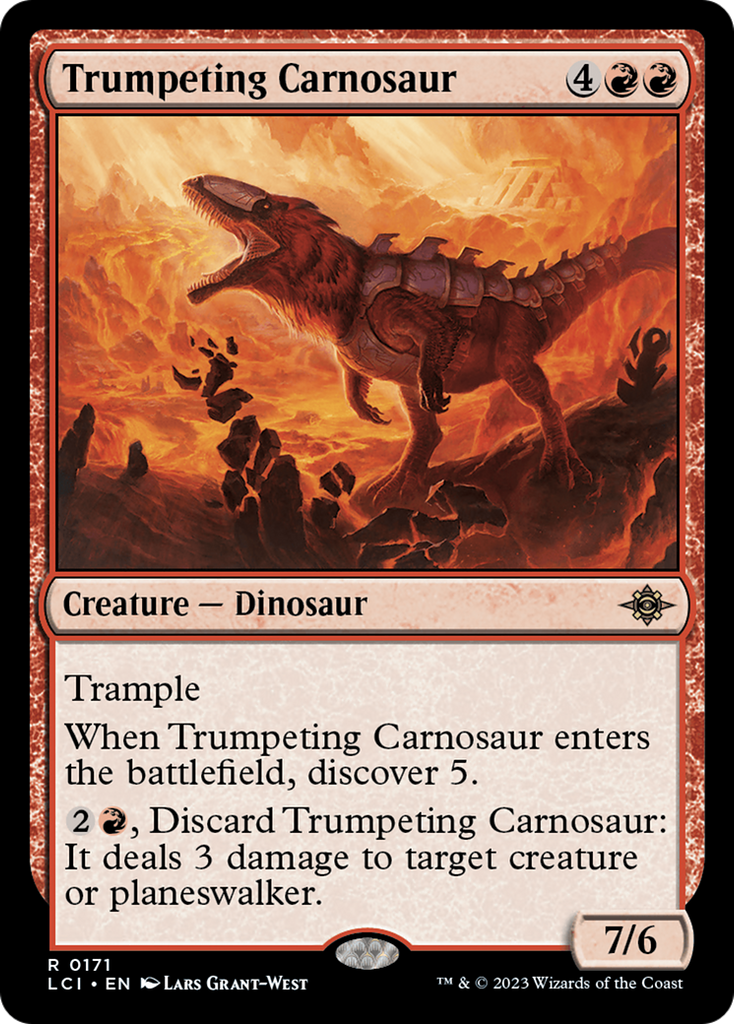 Magic: The Gathering - Trumpeting Carnosaur Foil - The Lost Caverns of Ixalan