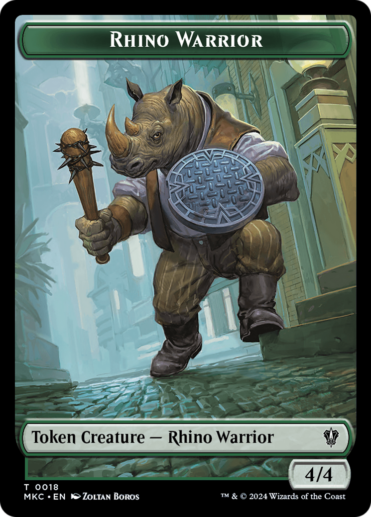 Magic: The Gathering - Rhino Warrior Token - Murders at Karlov Manor Commander Tokens