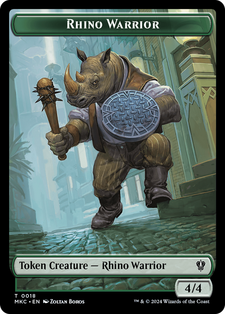 Magic: The Gathering - Rhino Warrior Token - Murders at Karlov Manor Commander Tokens