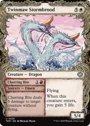 Magic: The Gathering - Twinmaw Stormbrood // Charring Bite Foil - Tarkir: Dragonstorm