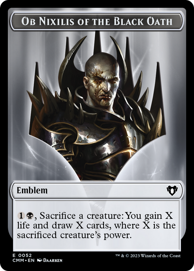 Magic: The Gathering - Ob Nixilis of the Black Oath Emblem - Commander Masters Tokens