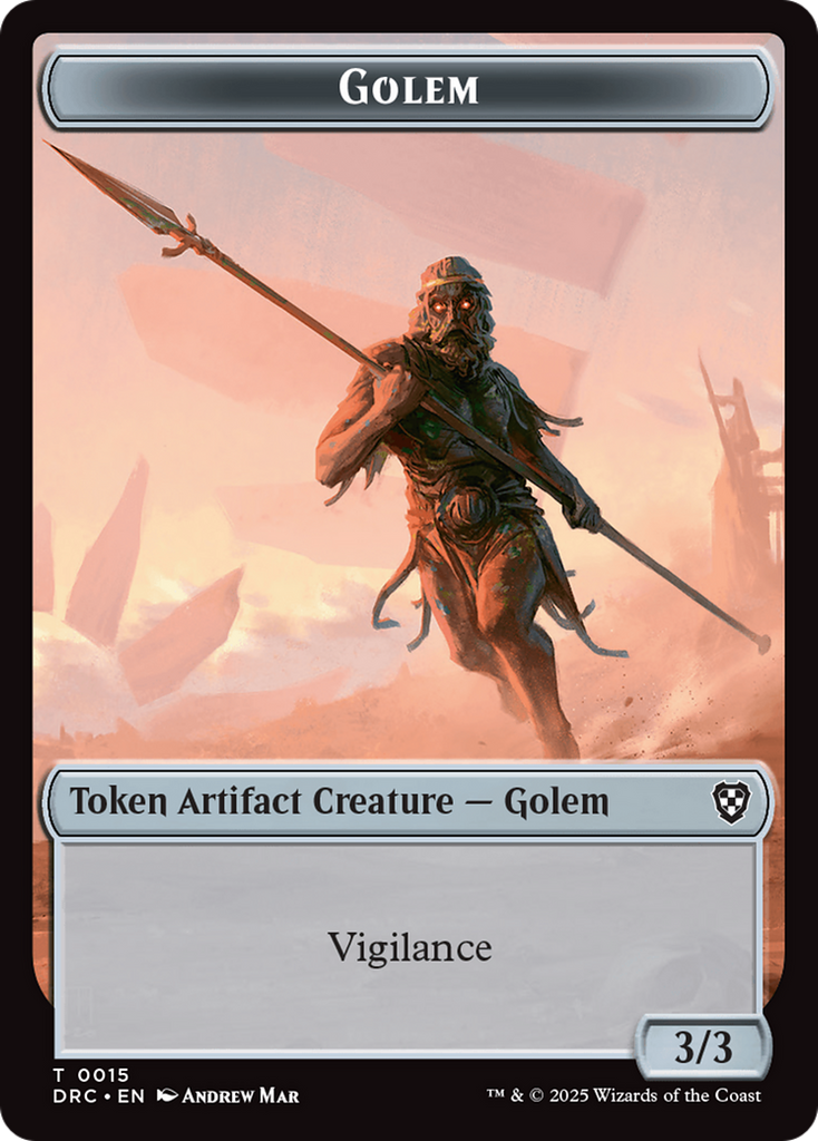 Magic: The Gathering - Golem Token - Aetherdrift Commander Tokens