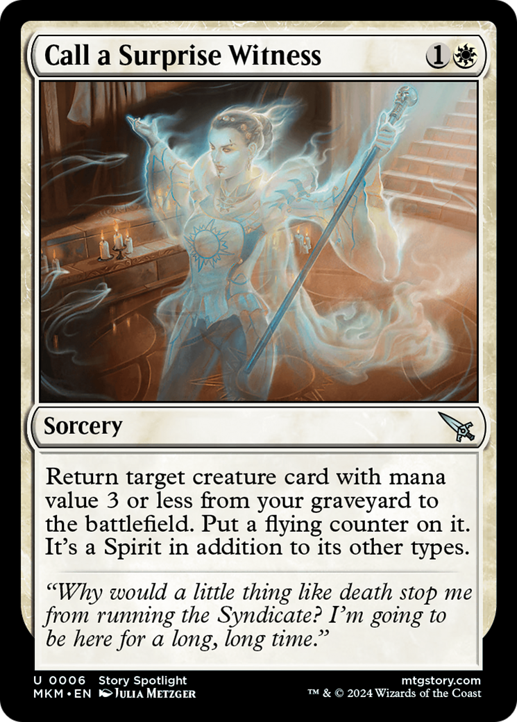 Magic: The Gathering - Call a Surprise Witness Foil - Murders at Karlov Manor