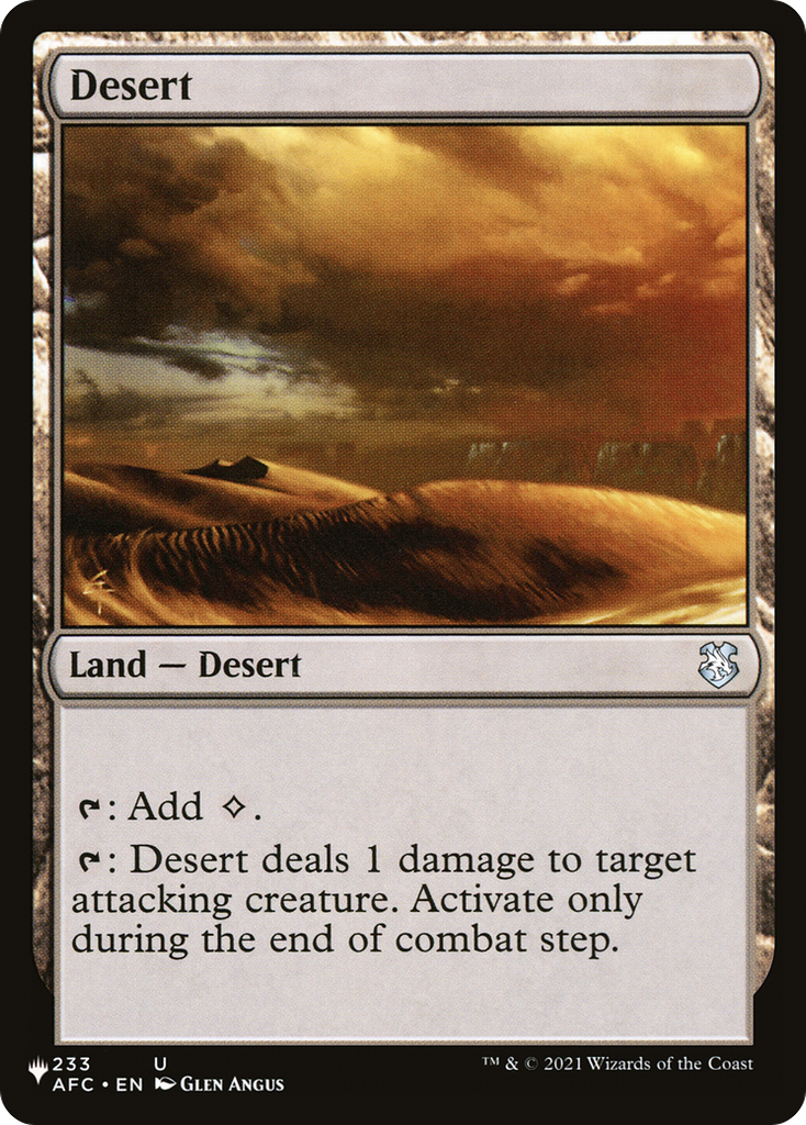 Magic: The Gathering - Desert - The List