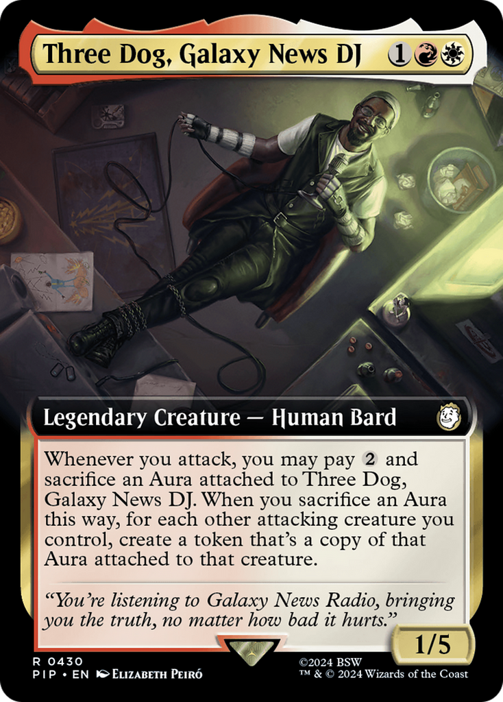 Magic: The Gathering - Three Dog, Galaxy News DJ Foil - Fallout