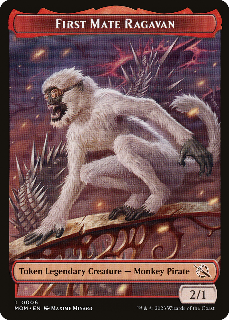 Magic: The Gathering - First Mate Ragavan Token - March of the Machine Tokens