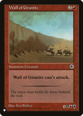 Magic: The Gathering - Wall of Granite - The List