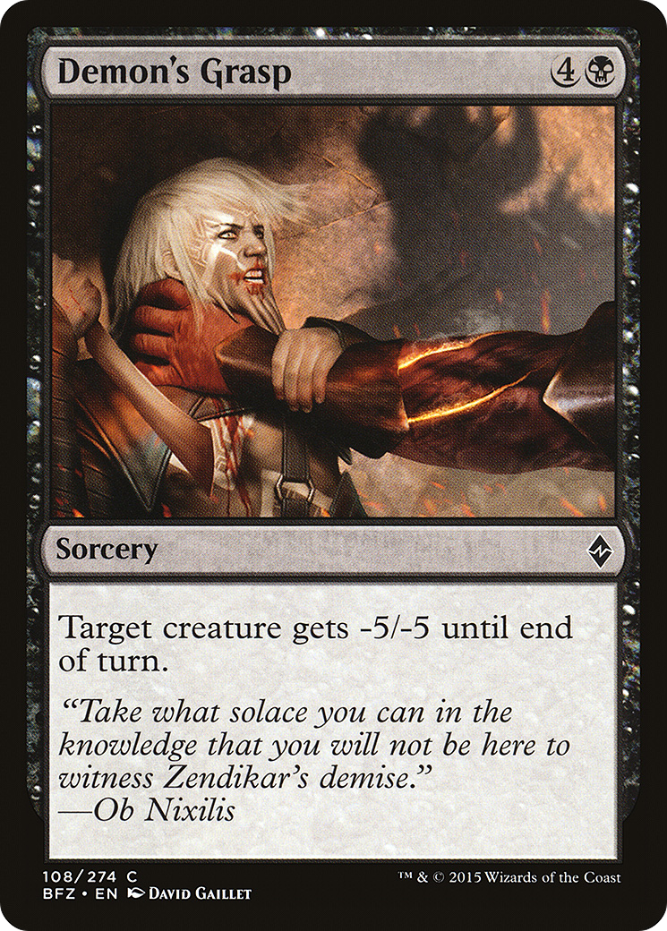 Magic: The Gathering - Demon's Grasp Foil - Battle for Zendikar