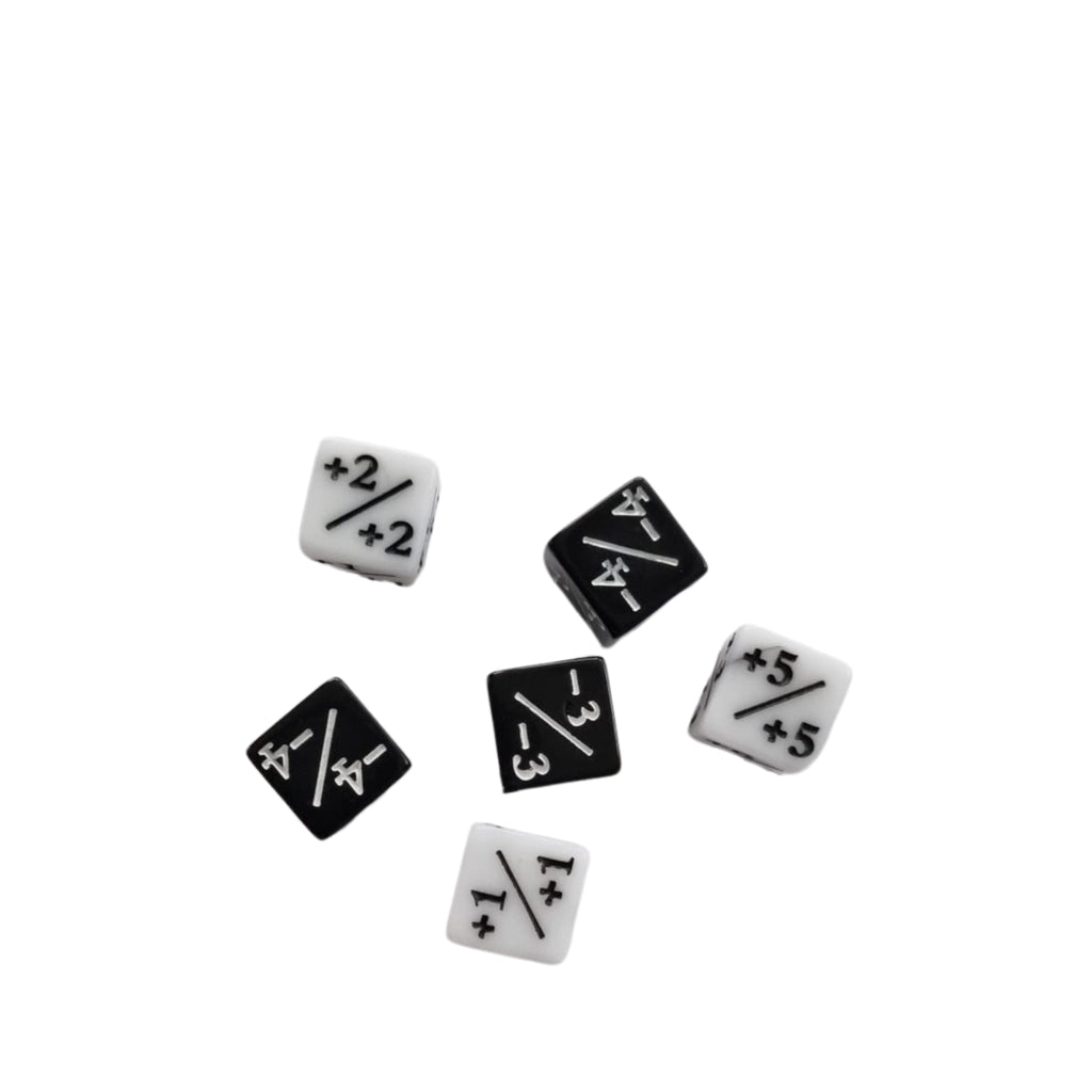 GameGalaxy - Positive-Negative D6 Dice 16 mm Schwarz und Weiss