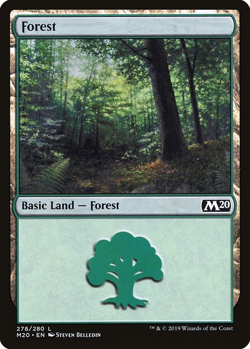 Magic the Gathering - Forest #278 Foil - Core Set 2020