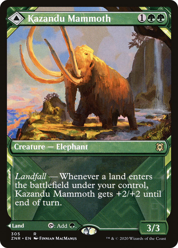 Magic: The Gathering - Kazandu Mammoth // Kazandu Valley - Zendikar Rising