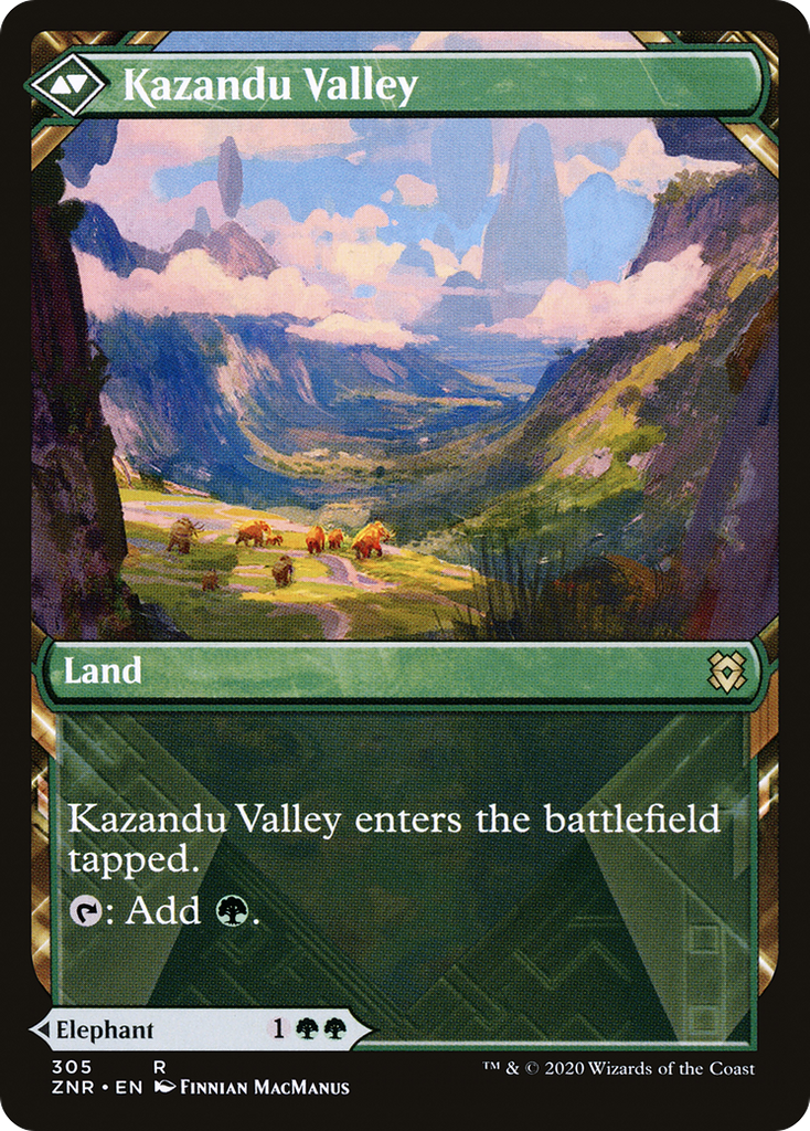 Magic: The Gathering - Kazandu Mammoth // Kazandu Valley - Zendikar Rising