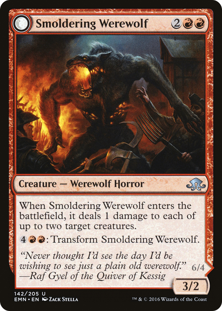 Magic: The Gathering - Smoldering Werewolf // Erupting Dreadwolf - Eldritch Moon